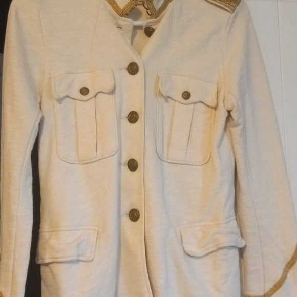 Ralph Lauren Denim & Supply Women Military Army Cotton French Terry Gold Trim - Picture 9 of 10